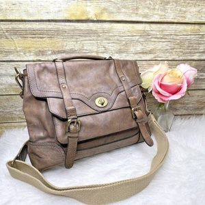 TARNISH Brown Genuine Leather Purse Shoulder Bag Crossbody Satchel